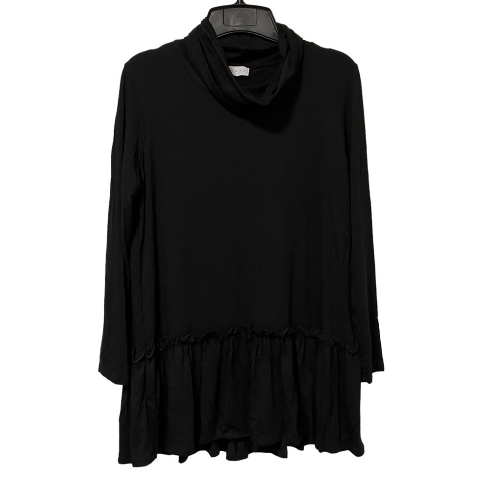 Luxe USA Black Long Sleeve Peplum Top